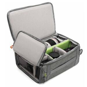 [미국배송] 스바틴 카메라 인서트 백 충격 방지 및 압력 듀얼 오프닝 패딩 렌즈 큐브 케이스 백팩 디지털 DSLR SLR 미러리스 보관함 20리터 이상의 등산 가방에 적합(M)