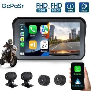 5인치 오토바이 네비게이션 GPS DVR 무선 CarPlay 안드로이드 자동 휴대용 스마트 디스플레이 IPX7 방수 HD