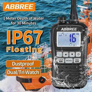 ABBREE AR-25M  라디오 트랜시버 워키 IP67 방수 VHF 휴대용 플로트 베셀 토크 NOAA 보트용 양방향