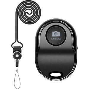 [미국배송] [업그레이드] 아이폰호환 및 ANDROID 카메라용 블루투스 5.0 리모컨 아이패드호환 IPOD 태블릿용 무선 셀카 버튼 사진 동영상용 HD 클리커(블랙)