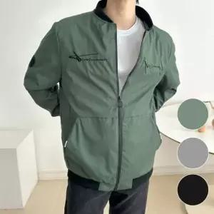 [하프클럽/]남성 봄버 자켓 바람막이 점퍼 오버핏 항공 블루종