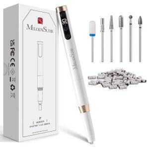 [미국배송] 멜로디 수지 펜 모양의 초슬림 무선 네일 드릴 고급 가정용 매니큐어 케어 쉐이핑 및 젤 제거를 위한 LED 디스플레이가 있는 PM170F 30000RPM 휴대용 충전식 전기 파일