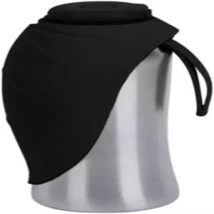 휴대용 개 물 디스펜서 스테인리스 여행용 병 실리콘 잎 모양 그릇 27온스 블랙