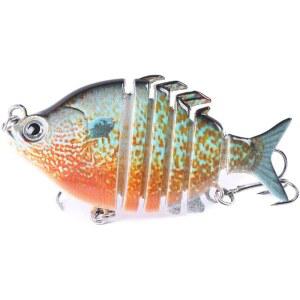 2 원 사이즈 소프트 바이오닉 낚시 미끼, 6.35cm 8g 6 섹션 인공 가짜 애호가를 위한 웨블러 물고기 수영 미끼 태클 도구, 배스 트라우트 낚시, 및 어트랙션