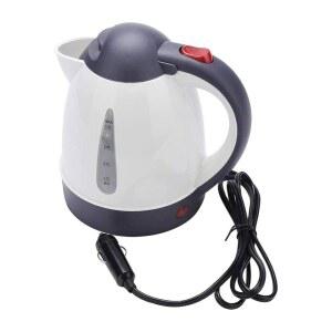 Smowfes 12V 자동차 주전자 및 온수기 - 자동 차단 기능이 있는 배터리 구동 커피 메이커, 트럭 RV 여행용 휴대용 전기 주전자, 차/커피용 고속 끓이기 물 보일러