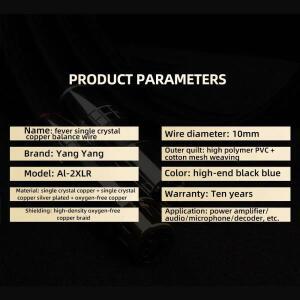 고성능 Hifi XLR 케이블 OCC 남성-금도금 여성  플러그 마이크 스피커