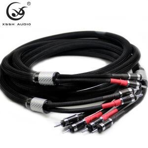 YIVO DIY OEM OD 18MM 6코어 OCC 하이파이 스피커 케이블 와이어 카본 바나나 플러그 포함 앰프  플레이어