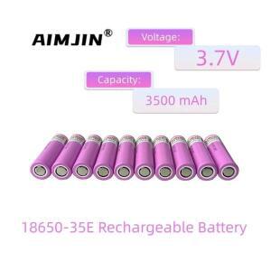 삼성 35E INR 18650 20A 리튬 이온 배터리 교체 용 외부 + 충전기 3.7V 3500mah