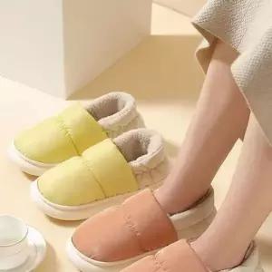 [하프클럽/]겨울용 안티 미끄럼 털 슬리퍼 패딩 실내화 여성 방한