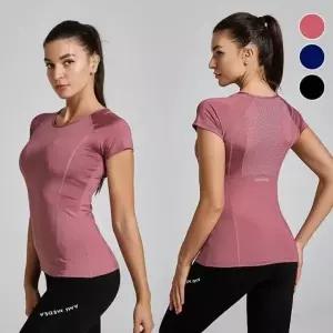 [하프클럽/]슬림핏 여성 운동복 반팔 헬스복 등판메쉬 습식