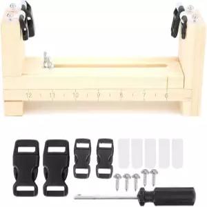 쉬폰에이드 조절 가능한 나무 파라코드 지그 키트 - 목걸이 팔찌용 DIY 및 열쇠고리 직조 직조기 22x5x9cm