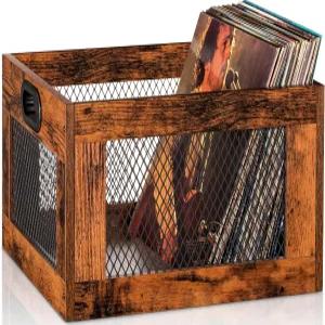 3IngSeagulls 비닐 레코드 보관함 나무 조립이 앨범 큐브 갈색 정리함 쉬운 매우 이상의 클래식 홀더 100개