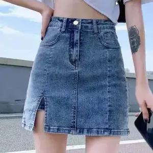 신축성 데님 청치마 실용성 팬츠 편안한 캐주얼 스커트 데일리 숏팬츠 일체형 롱다리 코디