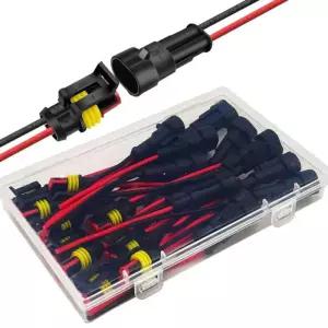 2핀 자동차 전기 커넥터 방수 남성 및 여성 플러그 케이블 키트 LED 라이트 오토바이 보트용