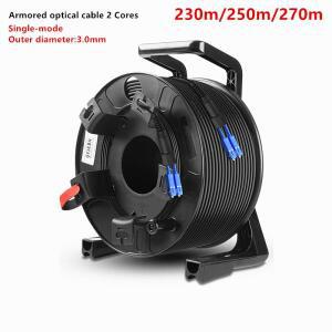 230m/250m/270m 실외 TPU 기갑 섬유  코드 단일 모드 2 LC/SC PCD235 케이블 릴 포함 커넥터 커버 3.0mm