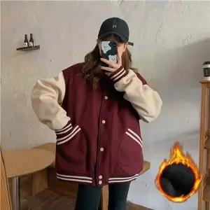 [하프클럽/]여성 데일리 기모안감 겨울 패션 야구점퍼