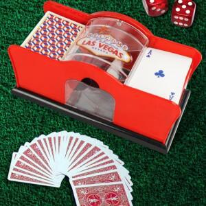 수동 카드 셔플러 놀이 포커 게임 홀더 믹서 2 데크