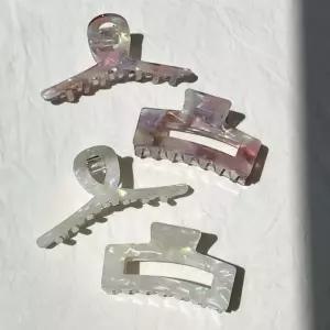 프랑스핀 자개 꼬임 사각 헤어 집게핀