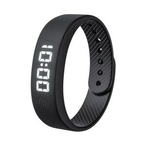 [미국배송] 칼로리 카운터 만보계 진동 알람 남성용 USB 충전식 실리콘 손목밴드가 포함된 고사사 경량 LED 디지털 스포츠 시계 방수 피트니스 트래커(블랙)