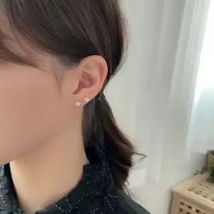 [하프클럽/]크롬 타원 라블렛 바벨 피어싱 롱 펜던트 귀찌