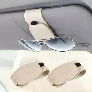자동차 바이저용 펀와시 마그네틱 선글라스 홀더 정리함 가죽 클립 인테리어 액세서리 바이저 선