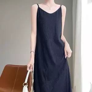 [하프클럽/]여성 플리츠 끈나시 원피스 여름 데일리룩