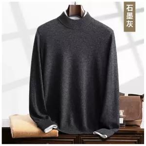 남자 니트 울 캐주얼 깔끔한 벨벳의류산 럭셔리 반 가벼운 루즈핏 캐시미어 스웨터 폴라 빅사이즈 인기1