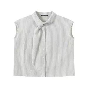 [미니멈에브리데이][미니멈 에브리데이]스트라이프 타이 포인트 민소매 블라우스 (EC2