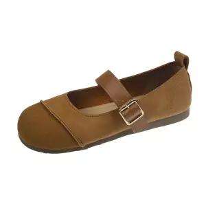 크리링 여친 빈티지 신발 단화 플랫 소프트 통굽 봄가을 슈즈 한발로퍼 KKE1