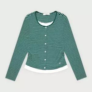 행텐 여성 스트라이프 가디건 레이어드 티셔츠_310 10530-131-614-45 1224893