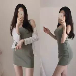 [하프클럽/]니트 미니 원피스 여름 시원한 민소매 나시 원피스