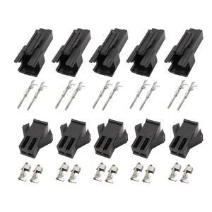 10 세트 JST SM 2 핀 커넥터 2.54mm 피치 Male 하우징 터미널 압착 와이어