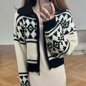 [라일리여성의류] Rly 여성 집업 니트 노르딕 도톰 가디건 화이트