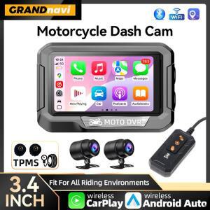 듀얼  오토바이 DVR 풀  방수 모토 카메라 TPMS WiFi 대시캠 전후방 주행  레코더 블랙박스