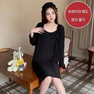 스커트 춘하 가을 투피스 나시 프렌치 커플 잠옷 궁중풍 바람잠옷 잠옷세트 패드 사각 원픽1