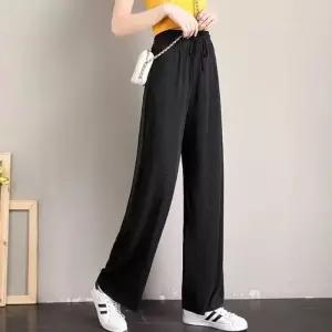 [라일리여성의류] Rly 밴딩 쿨 팬츠 와이드 아이스 고무줄 슬랙스 바지