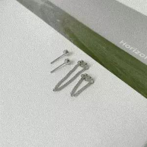 [옷자락]여자 데일리 심플 체인 드롭 피어싱 귀걸이