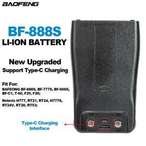 Baofeng 워키 BF-888S 리튬 이온 배터리 업그레이드된 지지대 C타입 충전  교체 BL-1 1500mAh 3.7V