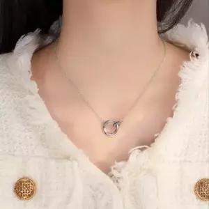 [옷자락]여자 시크 모던 데일리 큐빅 레이어드 링 목걸이