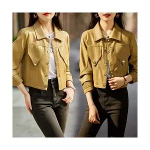 솔저스여성코트 숏레더 코트 라이더 PU가죽 재킷 OPH3