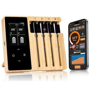 스마트 블루투스 무선 고기 온도계 얇은 필름 트랜지스터 디스플레이 4개 프로브 오븐 그릴 음식