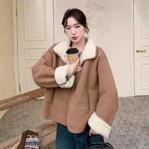 솔저스여성용 일체형 따뜻무스탕 램스울 코트 OPH1