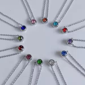 [옷자락]여자 의미있는 데일리 탄생석 우정 기념일 목걸이