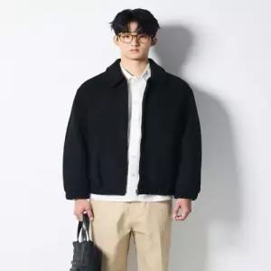 [매장정품} stco DIEMS 부클 울 혼방 블루종 블랙 (세미오버핏)LJPVD62NSB