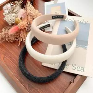 [옷자락]여자 핸드메이드 두툼 보송 와이드 패브릭 머리띠