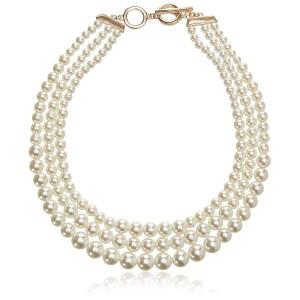 앤 클라인 여성용 골드 톤 블랑 진주 목걸이