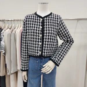 JJ지고트 체크 트위드 가디건 GP4N1CD481 DG 1216555