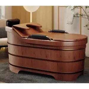 삼나무 반신욕기 프리스탠딩 욕조 히노끼 낮은형 편백 훈증