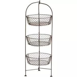 수납 바구니 원형 진열대 검은색 선반 보관대 행사용 소품 주방 간식 정리함 과자 다목적