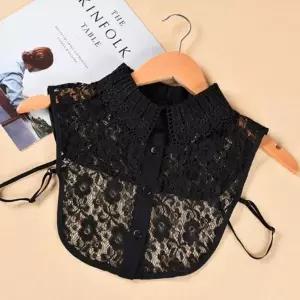 [하프클럽/]자수 레이어드 카라 블라우스 셔츠 이너 카라 레이스